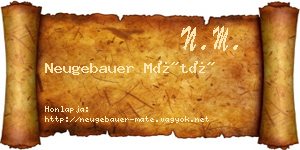 Neugebauer Máté névjegykártya